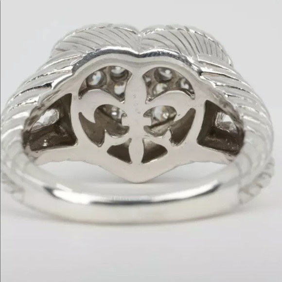 Judith Ripka Sterling Heart Shaped Ring SZ 6.5 - Picture 2 of 5